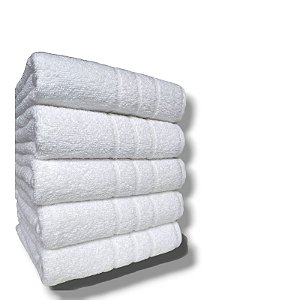 Kit: 5 Toalha de Rosto Branca Costura Dupla Silver 50x70