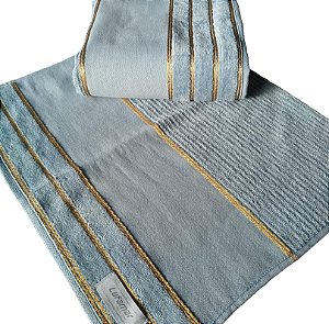 Jogo de Toalhas Para Bordar Ponto Russo 2 Peças 1 banho + 1 Rosto 100% Algodão -Artesian Cor Azul Claro
