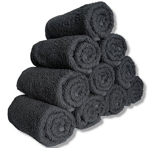 Kit 50 Toalhas para Salão de Beleza Barbearia Pretas