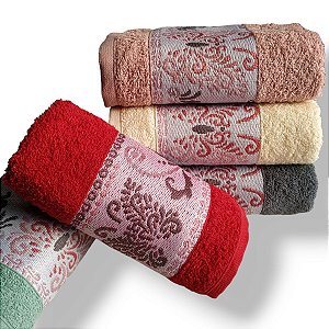 Toalhas de Rosto Hanna Kit com 5 Unidades 75cm x 45cm 340g/m²