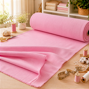 Tecido Pano Prato Artesanato Pintura Rosa 10 Metros 70cm Liso