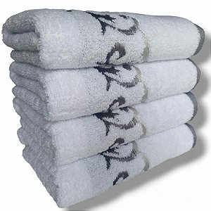 Kit com 4 Toalhas de rosto Grossas Gramatura 450 Luxo Eden - Cor Branco