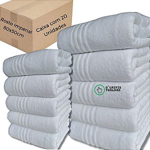 Toalha de Rosto Branca Hotel 50X80cm Imperial 500/gm² Caixa Fechada com 20 unidades