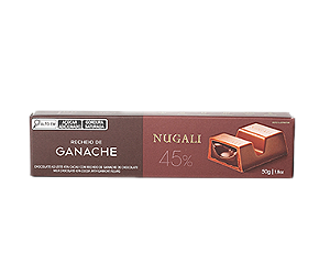 TABLETE CHOCOLATE AO LEITE COM RECHEIO DE GANACHE DE CHOCOLATE