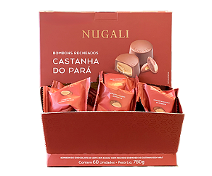 Bombom com Recheio Cremoso de Castanha do Pará - Caixa com 60 Unidades