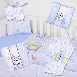 Kit enxoval essencial Azul - 12 peças - Baby Nice - Ref.:340005