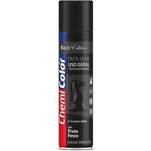 Tinta Spray Chemicolor Uso Geral Preto Fosco 400ml 96