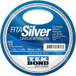 Fita Adesiva Tekbond Silver Tape Azul 48mm x 5m