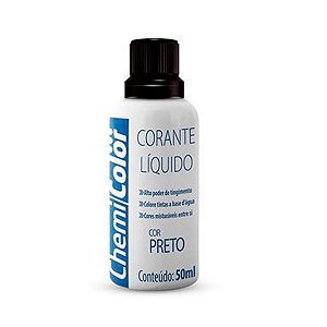 Corante Liquido Chemicolor 50ml Preto com 12 Unidades