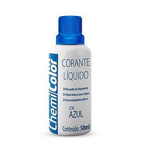 Corante Liquido Chemicolor 50ml Azul com 12 Unidades