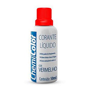 Corante Liquido Chemicolor 50ml Vermelho com 12 Unidades