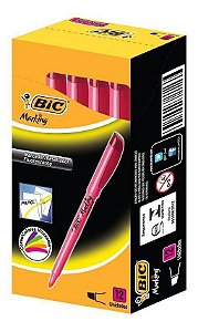 Marca Texto BIC Brite Liner Rosa 1.5 - 3.5 mm Caixa com 12