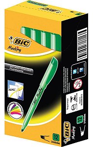 Marca Texto BIC Brite Liner Verde 1.5 - 3.5 mm Caixa com 12