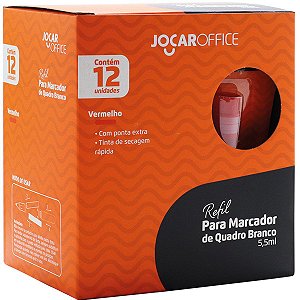 Refil para Marcador de Quadro Branco Jocar Vermelho 12 Unidades