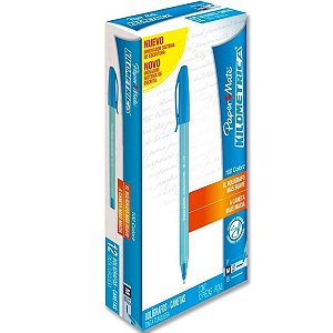 Caneta Esferográfica Paper Mate Kilometrica 1.0mm Ponta Média Azul Caixa com 12 Unidades