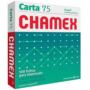 Papel Sulfite Chamex Carta 75g 500 Folhas