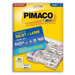 Etiqueta Pimaco A4 A4251 com 25 Folhas