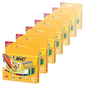 Giz de Cera Big Evolution Triangular com 12 Cores - 12 Caixas