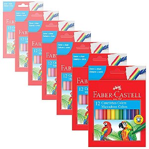 Canetinha Hidrocor Faber Castell Colors com 12 Cores - 10 Caixas