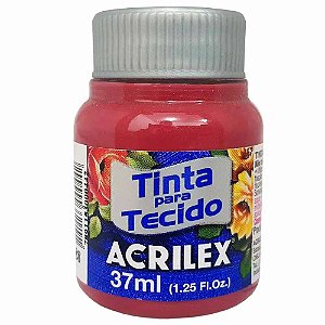 Tinta para Tecido Acrilex 37ml Vermelho Queimado 588 12 unidades.