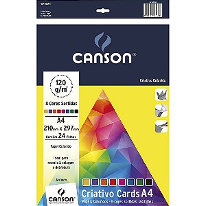 Papel Sulfite Canson Criativo A4 8 Cores 120g 32 Folhas