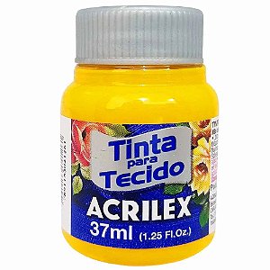 Tinta para Tecido Acrilex 37ml Amarelo Ouro 505 com 12 unidades