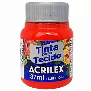 Tinta para Tecido Acrilex 37ml Vermelho Fogo 507 com 12 unidades