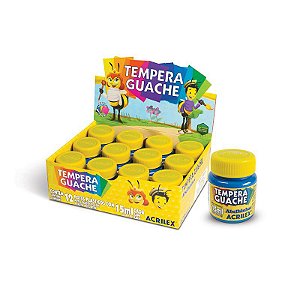 Tinta Guache Acrilex 15ml Amarelo Ouro 505 Caixa com 12 Unidades