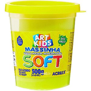 Massa de Modelar Soft Acrilex 500g Amarelo Limão 102