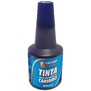 Tinta para Carimbo Grampline Azul 40ml - Caixa com 12 Unidades