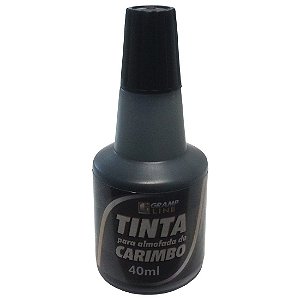 Tinta para Carimbo Grampline Preto 40ml - Caixa com 12 Unidades