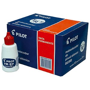 Tinta para Marcador Permanente Pilot Vermelha 37ml - Caixa com 12 Unidades