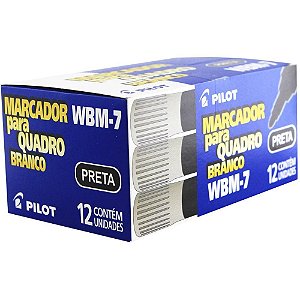 Marcador para Quadro Branco Pilot Preto WBM-7 Caixa com 12 Unidades