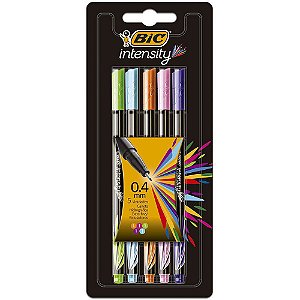 Caneta Hidrográfica Bic Intensity 0.4mm Cores Sortidas Cartela com 05