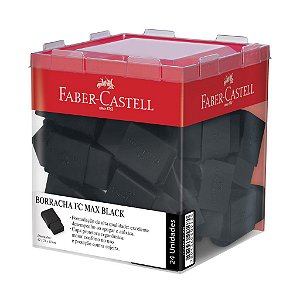 Borracha FaberCastell Black Pequena com Capa Caixa com 24 Unidades