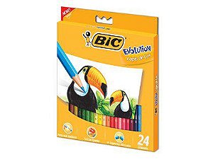 Lápis de Cor Bic Evolution Sextavado com 24 Cores