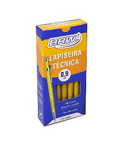 Lapiseira BRW Técnica Amarela 0,9mm LP0912 Caixa com 12 Unidades