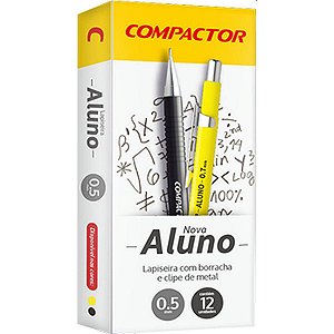 Lapiseira Compactor Aluno 0,5mm Amarela e Preta Caixa com 12 Unidades