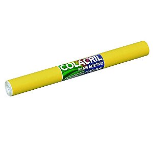 Plástico Adesivo Colacril Fosco Amarelo 70 Micras 45cm x 10cm