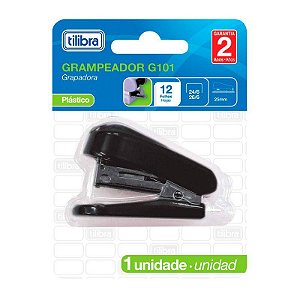 Grampeador de Mesa Tilibra G101 Preto Mini para 12 Folhas