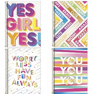 Caderno Capa Dura Be Nice 10x1 160 Folhas 04 Unidades