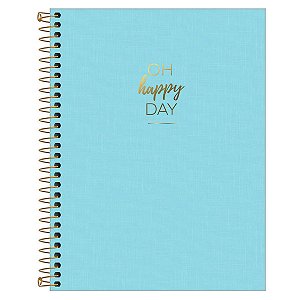 Caderno 10 Matérias Happy Azul 160 Folhas 04 Unidades