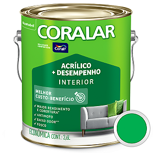 Tinta Acrílica Fosco Coral Coralar Verde Timbalada Galão 3,6L - Coral