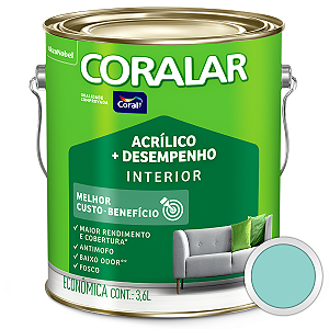 Tinta Acrílica Fosco Coral Coralar Verde Piscina Galão 3,6L - Coral