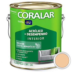 Tinta Acrílica Fosco Coral Coralar Pêssego Galão 3,6L - Coral