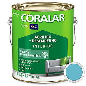 Tinta Acrílica Fosco Coral Coralar Azul Arpoador Galão 3,6L - Coral