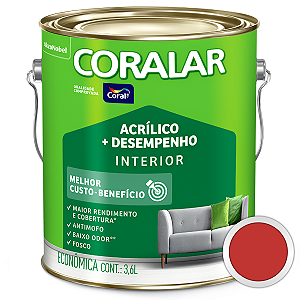 Tinta Acrílica Fosco Coral Coralar Rubi 3,6L - Coral