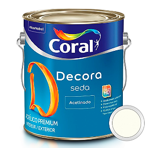 Tinta Acrílica Coral Decora Seda Premium Branco Acetinado Lata 3,6 Litros - Coral