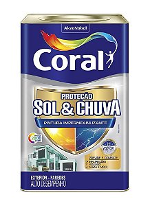 Tinta Proteção Impermeabilizante Coral Sol e Chuva Branco Lata 18L