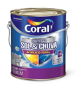 Tinta Acrílico Total Proteção Sol e Chuva Coral Colar Prata Galão 3,6L